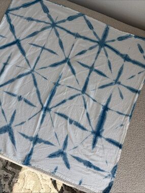 Hand-Dyed Indigo Shibori Pattern scarf
